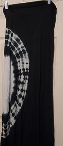 Long black stretchy tie dye skirt